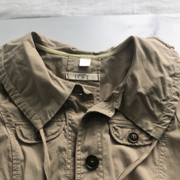 Ann Taylor LOFT Khaki Safari Style Utility Jacket Small Petite - Picture 14 of 14
